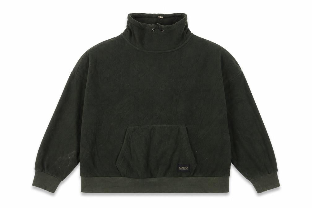 Barbour International Women Green UK 18 Fleece Pullover Sweatshirt High Neck