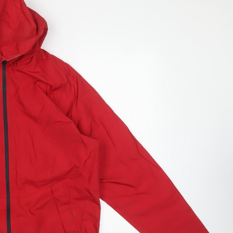 Tribord Men's Red M Hooded Waterproof Rain Jacket Sailing