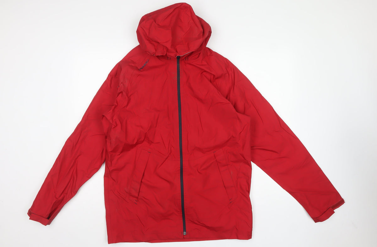 Tribord Men's Red M Hooded Waterproof Rain Jacket Sailing