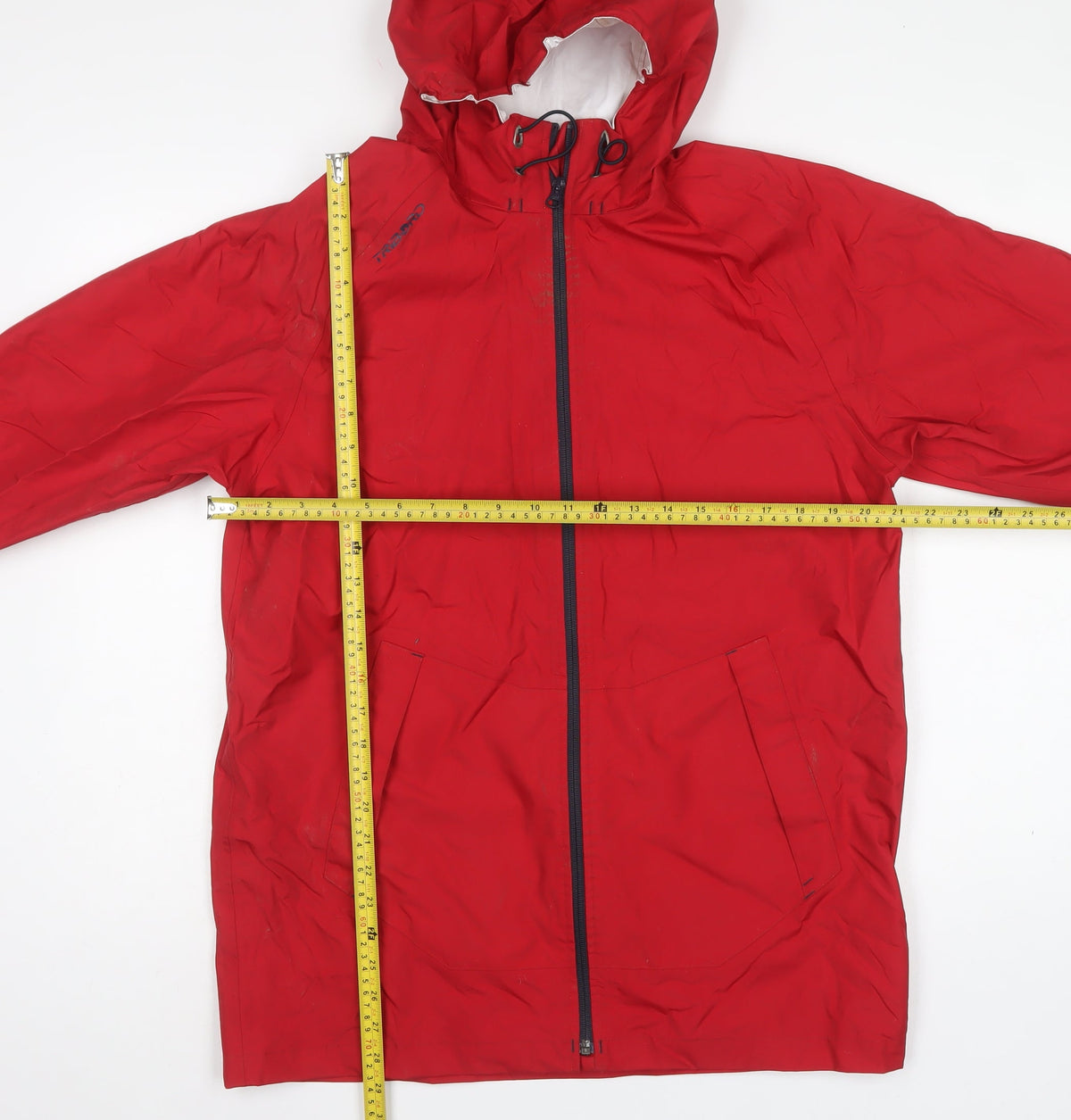 Tribord Men's Red M Hooded Waterproof Rain Jacket Sailing