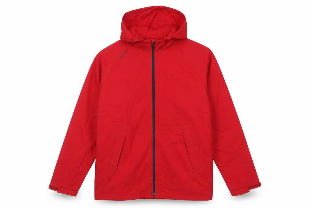Tribord Men's Red M Hooded Waterproof Rain Jacket Sailing