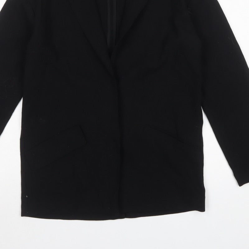 Monki Women’s Black XXS Single-Breasted Long Blazer Jacket