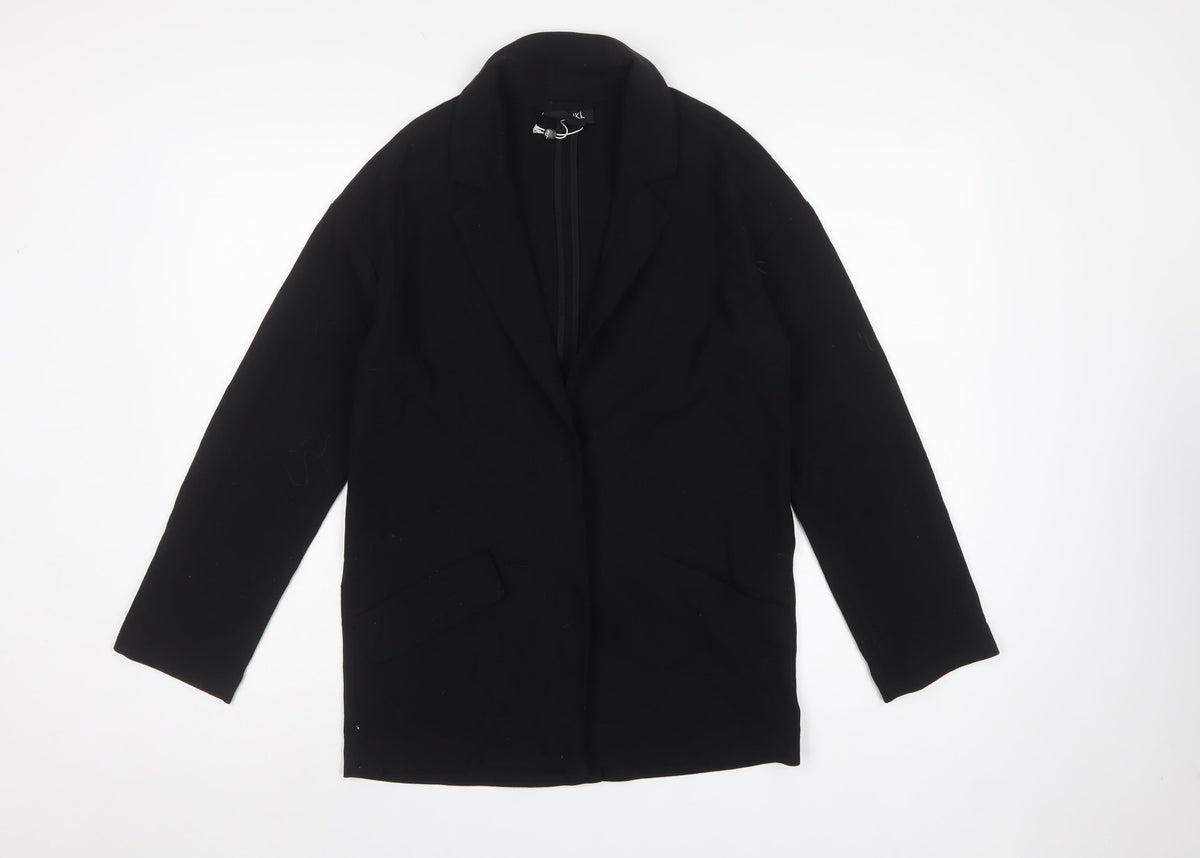 Monki Women’s Black XXS Single-Breasted Long Blazer Jacket
