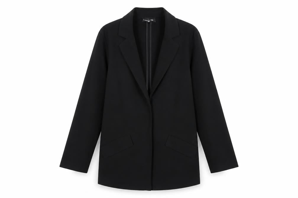 Monki Women’s Black XXS Single-Breasted Long Blazer Jacket