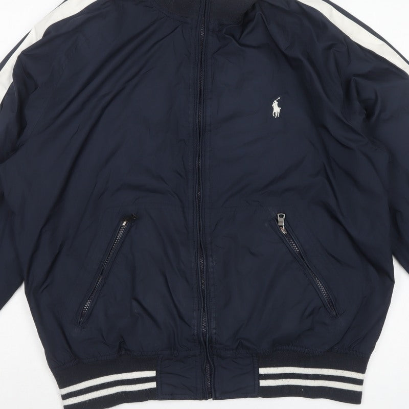 Polo Ralph Lauren Men’s Blue L Varsity Jacket Full Zip Logo