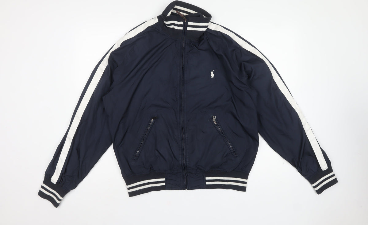 Polo Ralph Lauren Men’s Blue L Varsity Jacket Full Zip Logo