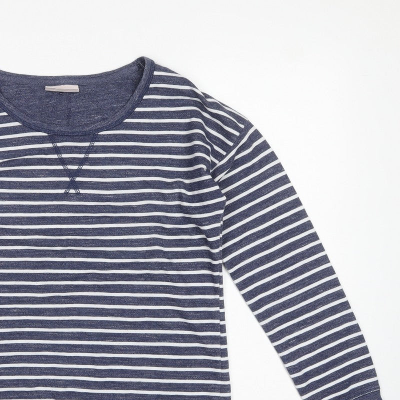 Next Women’s Blue Striped UK 10 Pullover Sweatshirt Drawstring Hem