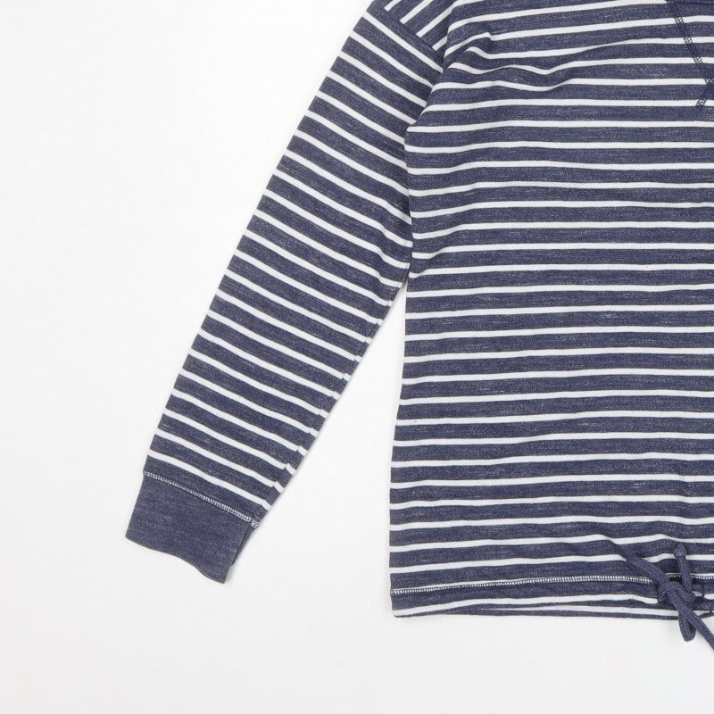 Next Women’s Blue Striped UK 10 Pullover Sweatshirt Drawstring Hem