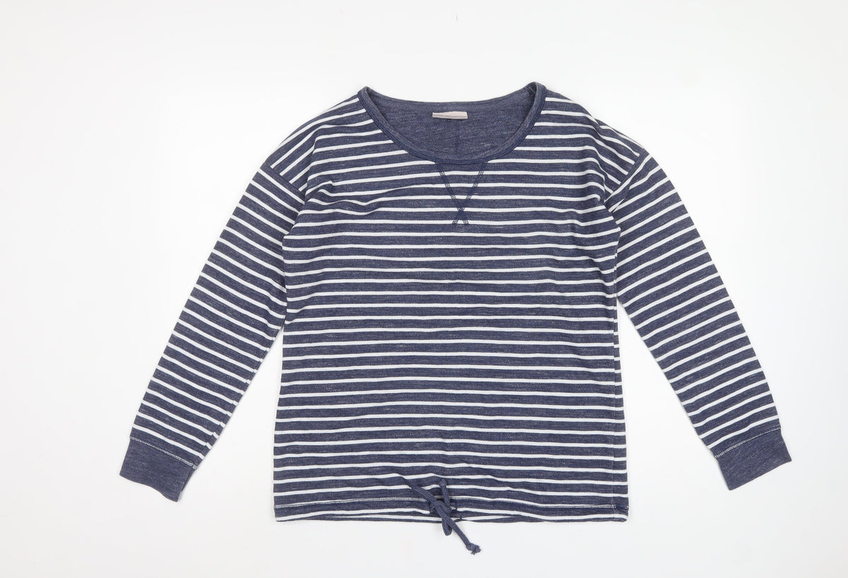 Next Women’s Blue Striped UK 10 Pullover Sweatshirt Drawstring Hem