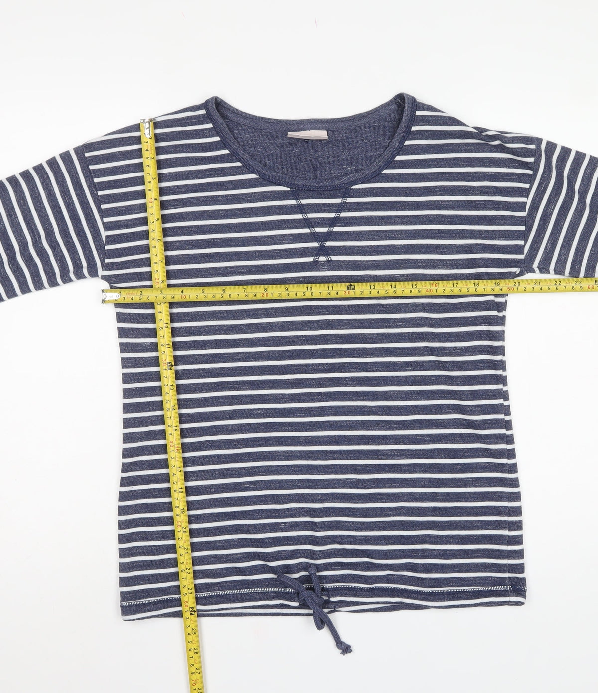 Next Women’s Blue Striped UK 10 Pullover Sweatshirt Drawstring Hem