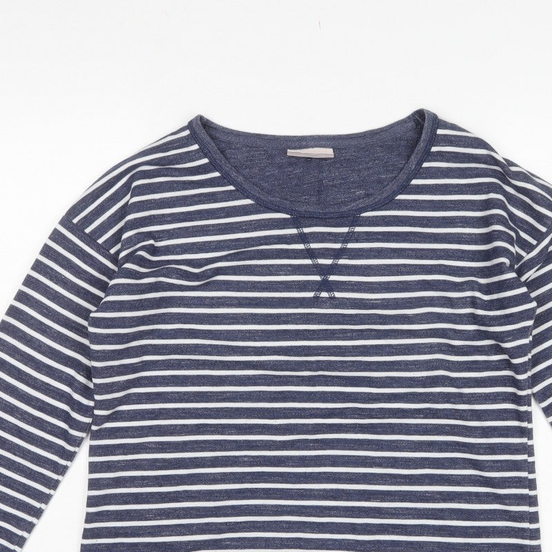 Next Women’s Blue Striped UK 10 Pullover Sweatshirt Drawstring Hem