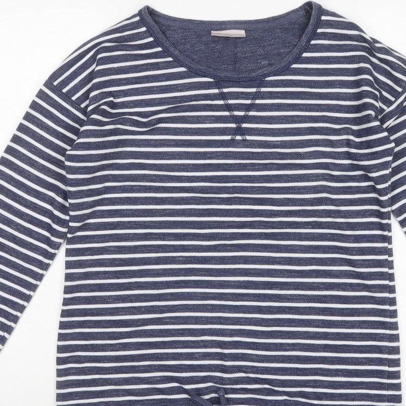 Next Women’s Blue Striped UK 10 Pullover Sweatshirt Drawstring Hem