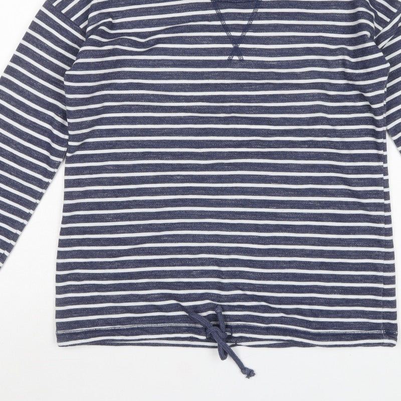 Next Women’s Blue Striped UK 10 Pullover Sweatshirt Drawstring Hem