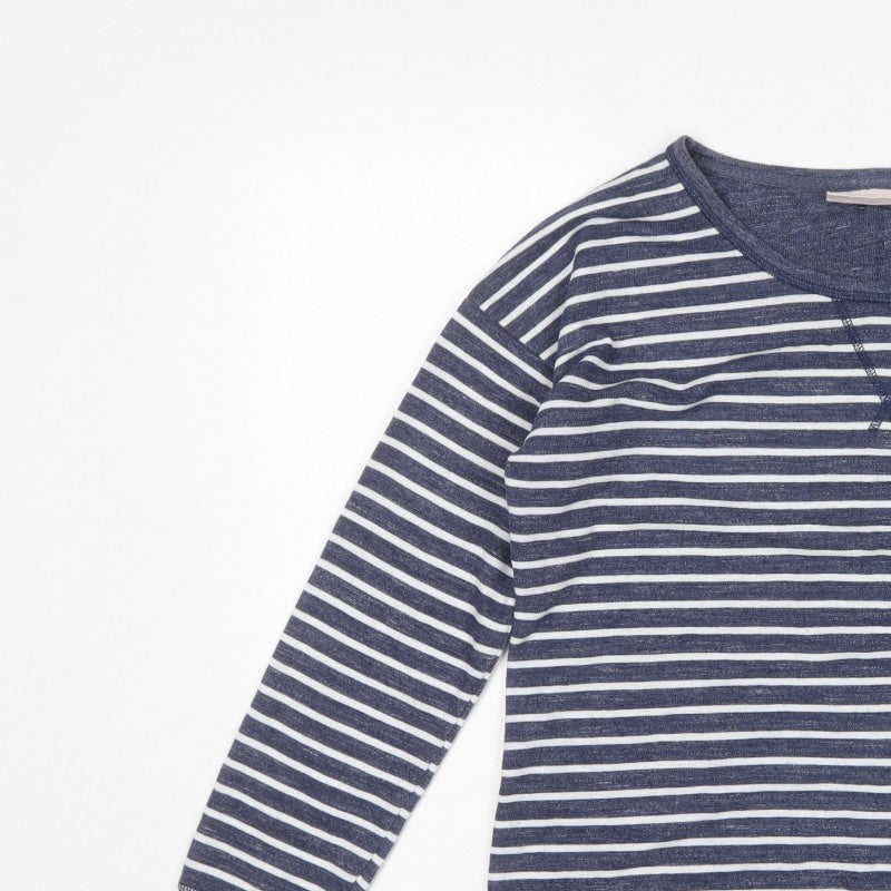 Next Women’s Blue Striped UK 10 Pullover Sweatshirt Drawstring Hem