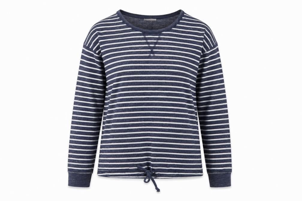 Next Women’s Blue Striped UK 10 Pullover Sweatshirt Drawstring Hem