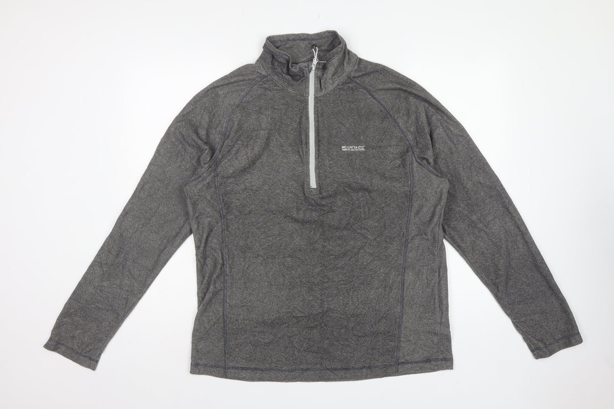 Regatta Men’s Grey XL 1/4 Zip Fleece Pullover Sweatshirt Outdoor