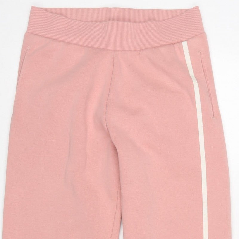 Guess Women Pink M Logo Stripe Cuffed Jogger Sweatpants