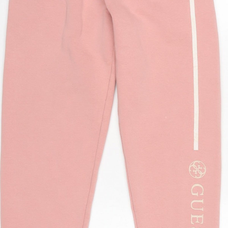 Guess Women Pink M Logo Stripe Cuffed Jogger Sweatpants