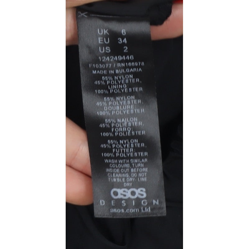 ASOS Design Women’s Black UK 6 Cargo Trousers Relaxed Adjustable Cuffs
