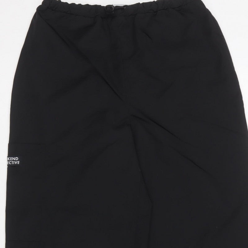 ASOS Design Women’s Black UK 6 Cargo Trousers Relaxed Adjustable Cuffs