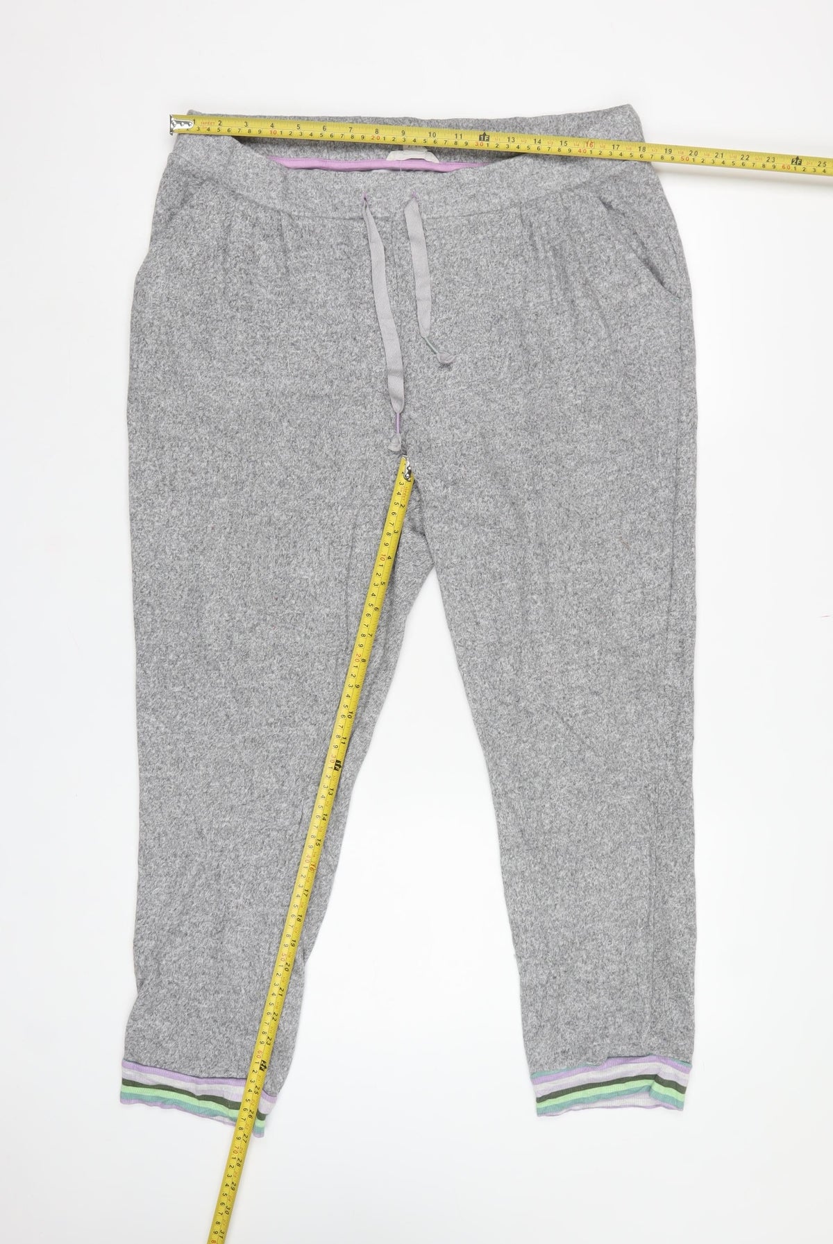 White Stuff Women’s Grey Jogger Trousers UK 18 Drawstring Cuffed