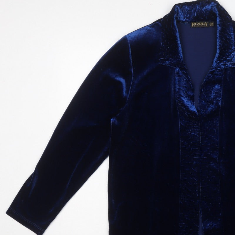 Picadilly Fashions Women’s Blue M Velvet Open Formal Jacket