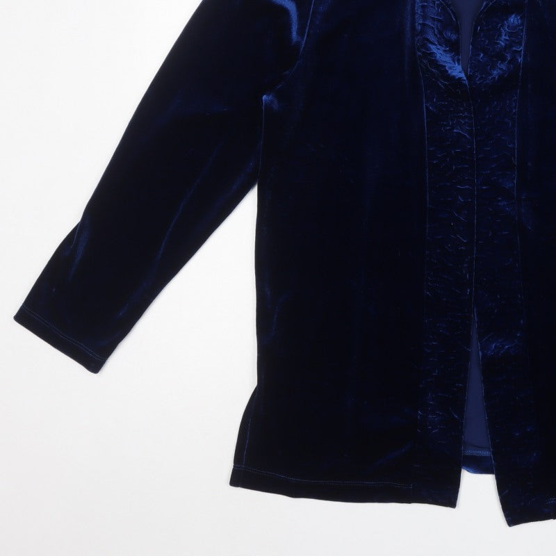 Picadilly Fashions Women’s Blue M Velvet Open Formal Jacket