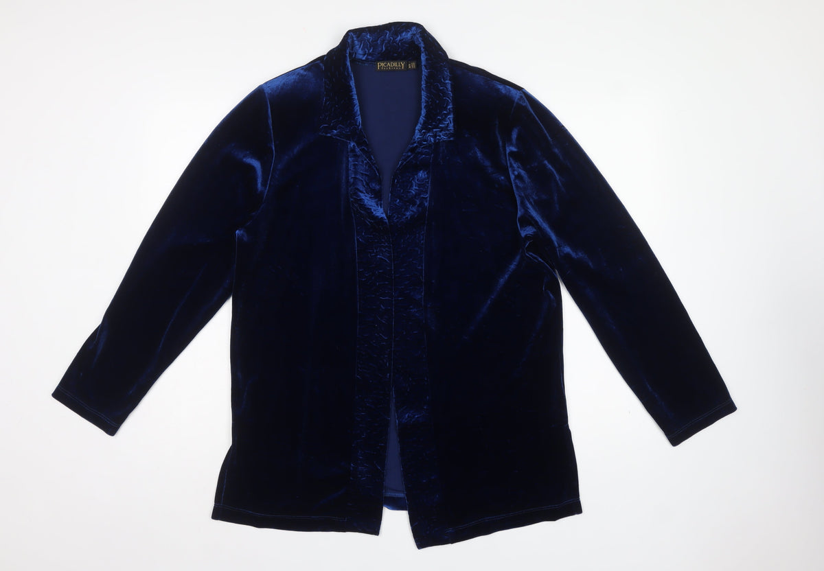 Picadilly Fashions Women’s Blue M Velvet Open Formal Jacket