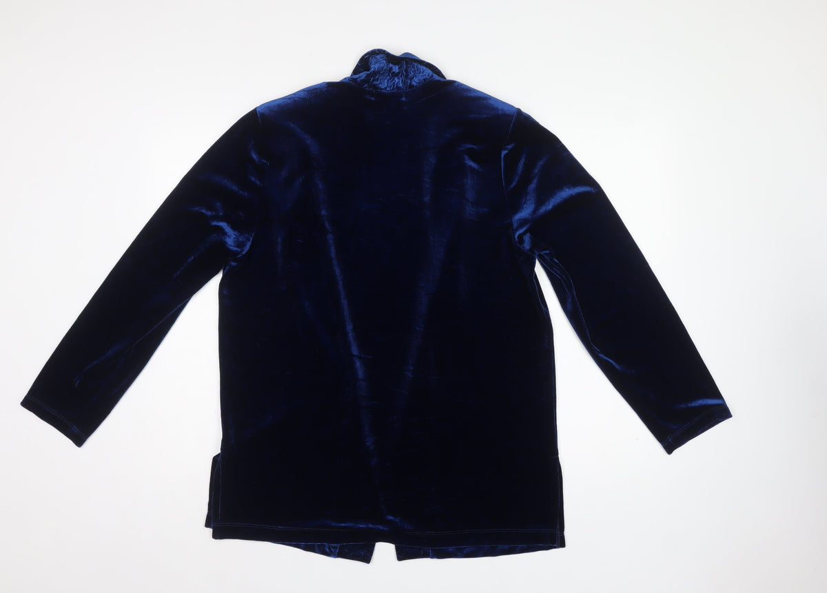 Picadilly Fashions Women’s Blue M Velvet Open Formal Jacket