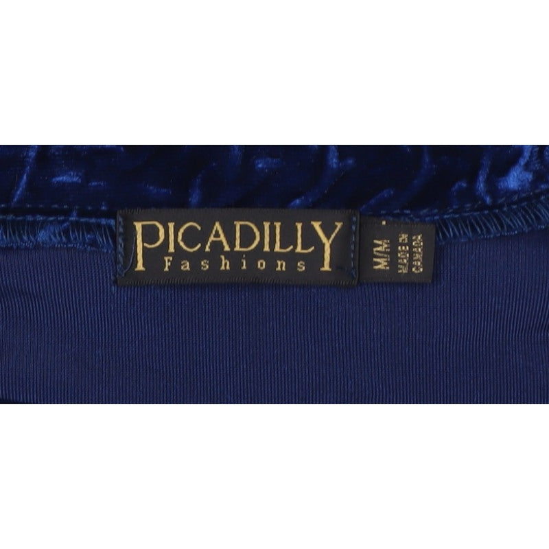 Picadilly Fashions Women’s Blue M Velvet Open Formal Jacket