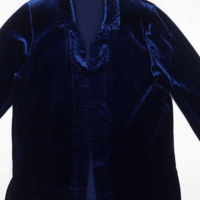 Picadilly Fashions Women’s Blue M Velvet Open Formal Jacket