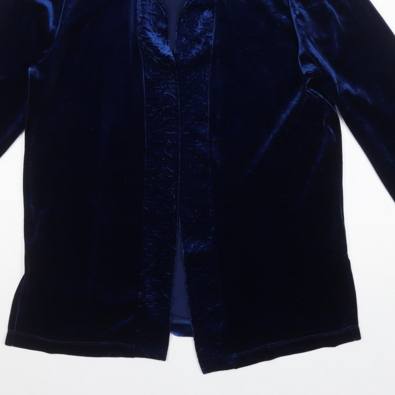 Picadilly Fashions Women’s Blue M Velvet Open Formal Jacket