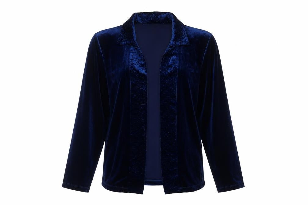 Picadilly Fashions Women’s Blue M Velvet Open Formal Jacket