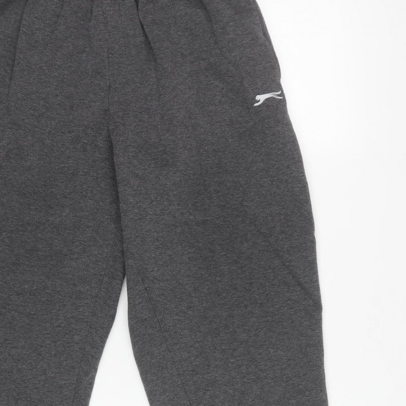 Slazenger Men’s Grey XL Fleece Sweatpants Joggers Logo Piped