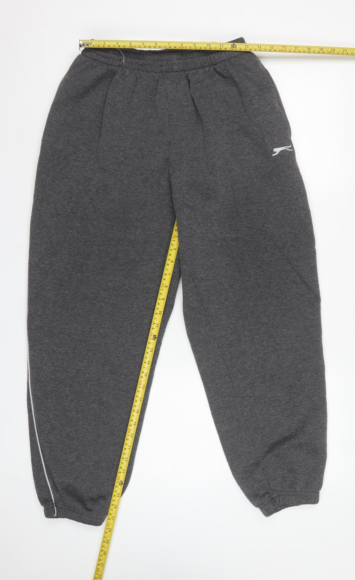 Slazenger Men’s Grey XL Fleece Sweatpants Joggers Logo Piped
