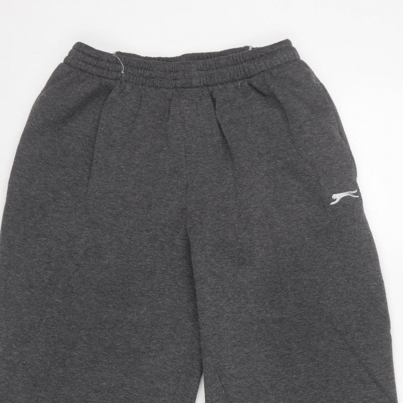 Slazenger Men’s Grey XL Fleece Sweatpants Joggers Logo Piped