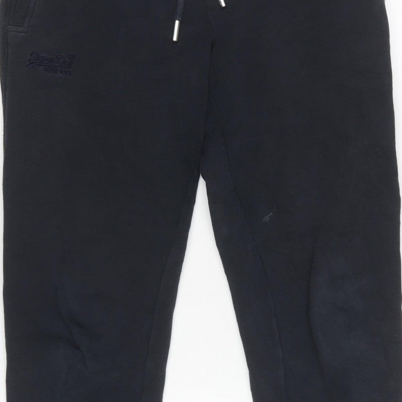Superdry Women’s Navy Blue UK 12 Logo Drawstring Jogger Trousers