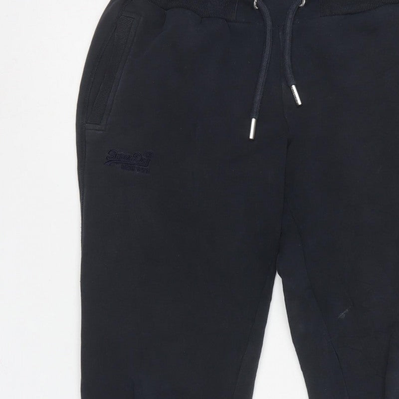 Superdry Women’s Navy Blue UK 12 Logo Drawstring Jogger Trousers