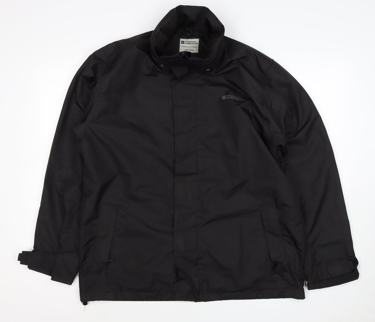 Mountain Warehouse Men’s Black M Hooded Waterproof Rain Jacket