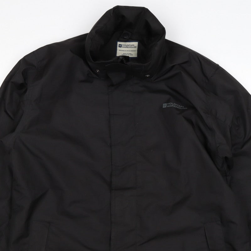 Mountain Warehouse Men’s Black M Hooded Waterproof Rain Jacket
