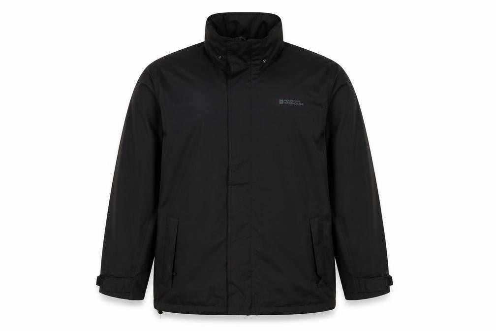 Mountain Warehouse Men’s Black M Hooded Waterproof Rain Jacket