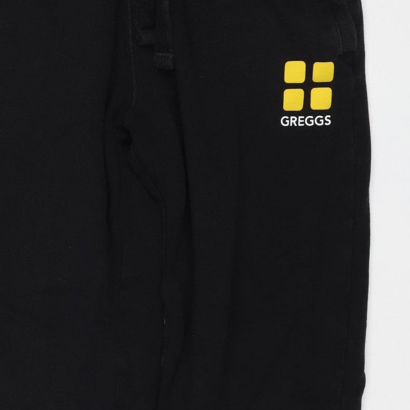Greggs Men’s Black Medium Logo Jogger Sweatpants Drawstring