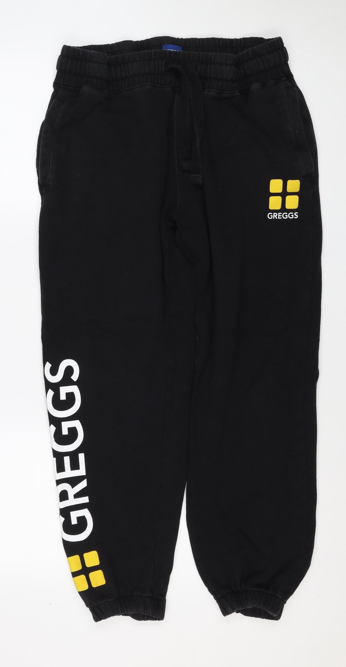 Greggs Men’s Black Medium Logo Jogger Sweatpants Drawstring