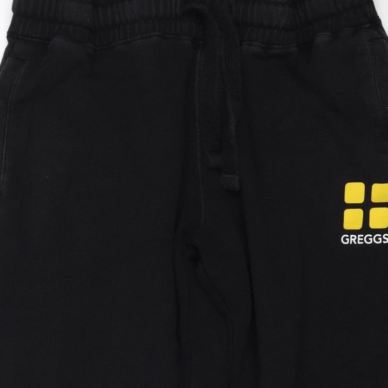 Greggs Men’s Black Medium Logo Jogger Sweatpants Drawstring