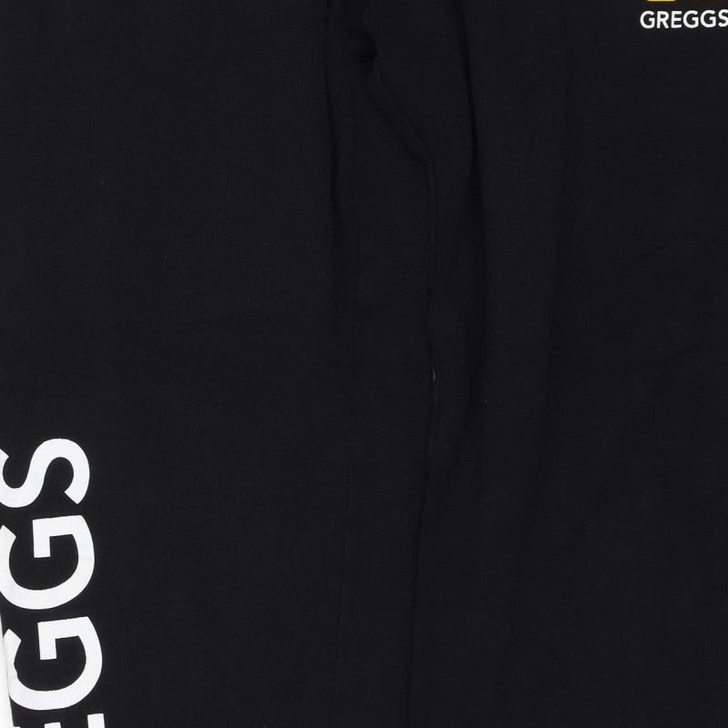 Greggs Men’s Black Medium Logo Jogger Sweatpants Drawstring