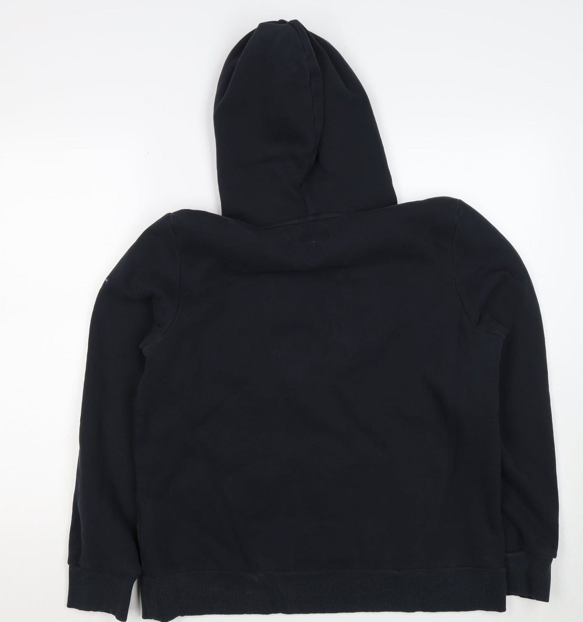 Superdry Women Black UK 16 Rainbow Embroidered Logo Pullover Hoodie