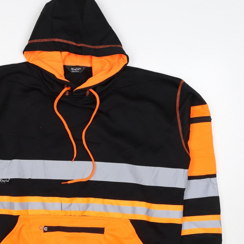 Kraftd Men’s Multicoloured L Hi Vis Reflective Pullover Workwear Hoodie