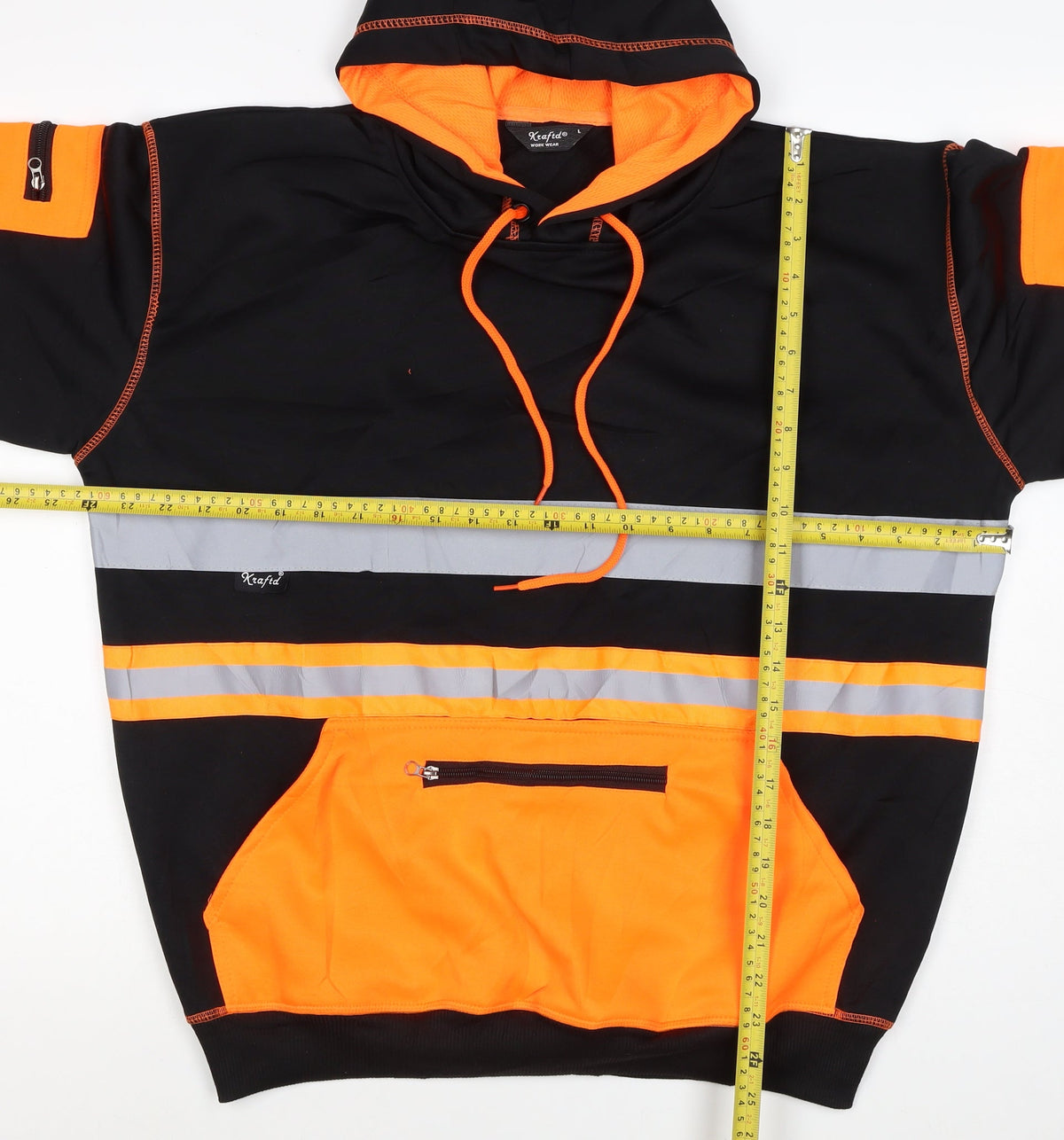 Kraftd Men’s Multicoloured L Hi Vis Reflective Pullover Workwear Hoodie