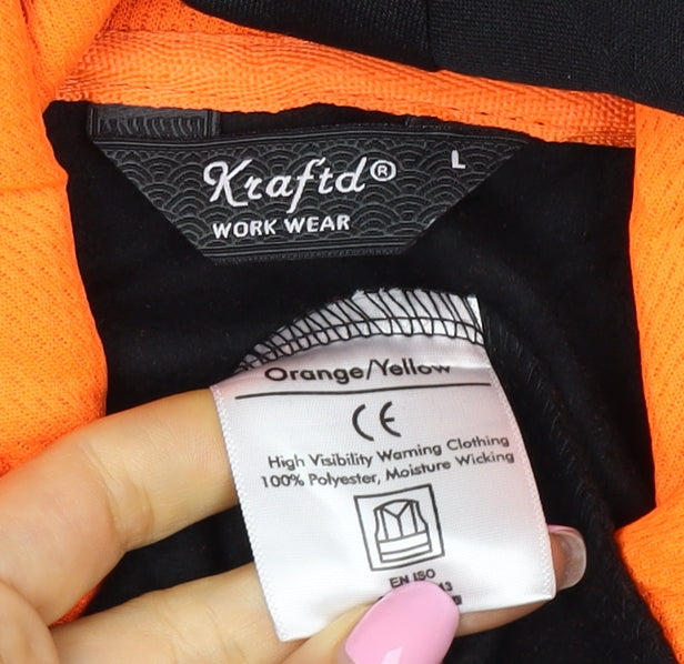 Kraftd Men’s Multicoloured L Hi Vis Reflective Pullover Workwear Hoodie