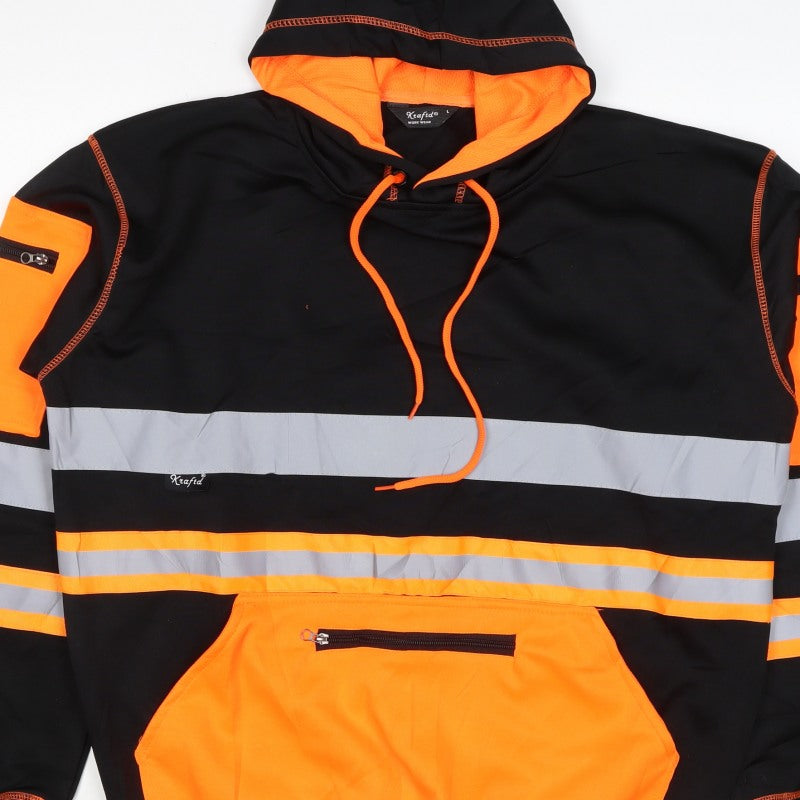 Kraftd Men’s Multicoloured L Hi Vis Reflective Pullover Workwear Hoodie